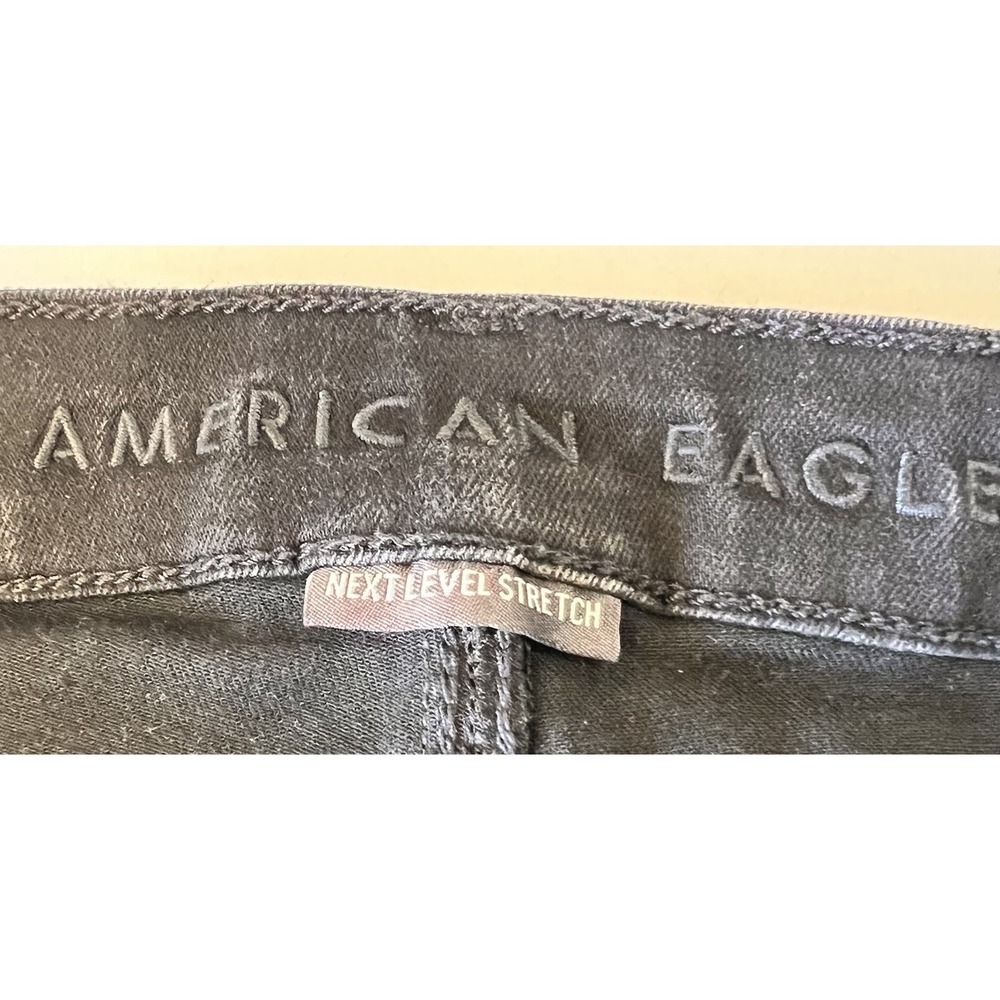 American Eagle Jeans Women 16 Black Hi Rise Festival Flare Next Level Stretch - Picture 10 of 12